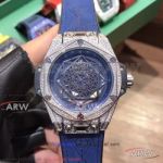 Perfect Replica ZY Factory Hublot Big Bang Unico Sang Bleu Diamond Blue 45mm Watch